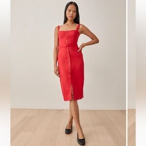 Reformation Anina Dress Cherry - Size 6